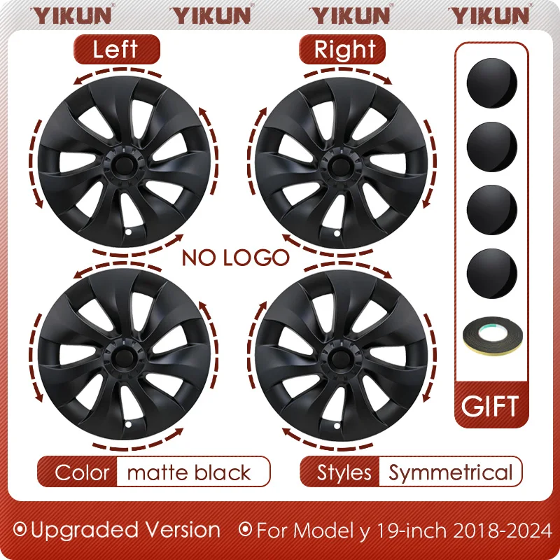 4 Stuks Wieldop Prestaties Auto Replacemen Naafdop Volledige Velg Cover Accessoires Voor Tesla Model Y 19 Inch Wieldoppen 2018-2024
