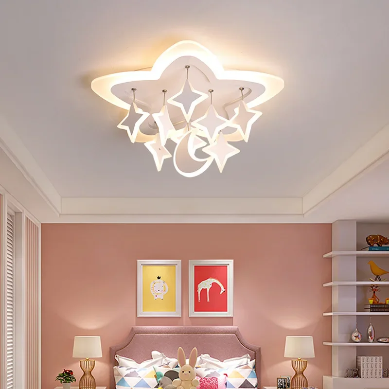 

LED Chandelier Modern Stars Ceiling chandeliers Lighting For Living Room Bedroom kitchen Children With Remote Control WF1110