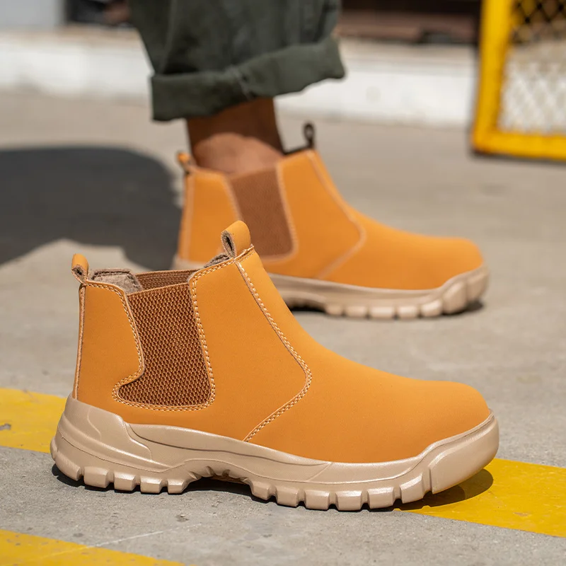 خفيفة الانزلاق على الرجال أحذية عمل السلامة الصلب تو أحذية مريحة كيفلر النعال الصناعية خارج أحذية العمل مقاوم للماء