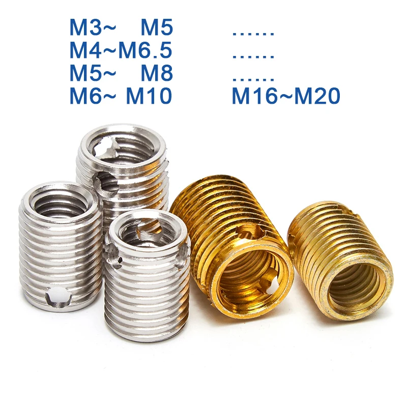 2/ 10/ 20pcs Galvanized Carbon Steel/ Stainless Steel Thread Repair Triple-hole Insert Self-tapping Bushing M3 M4 M5 M6 M8 ~m16