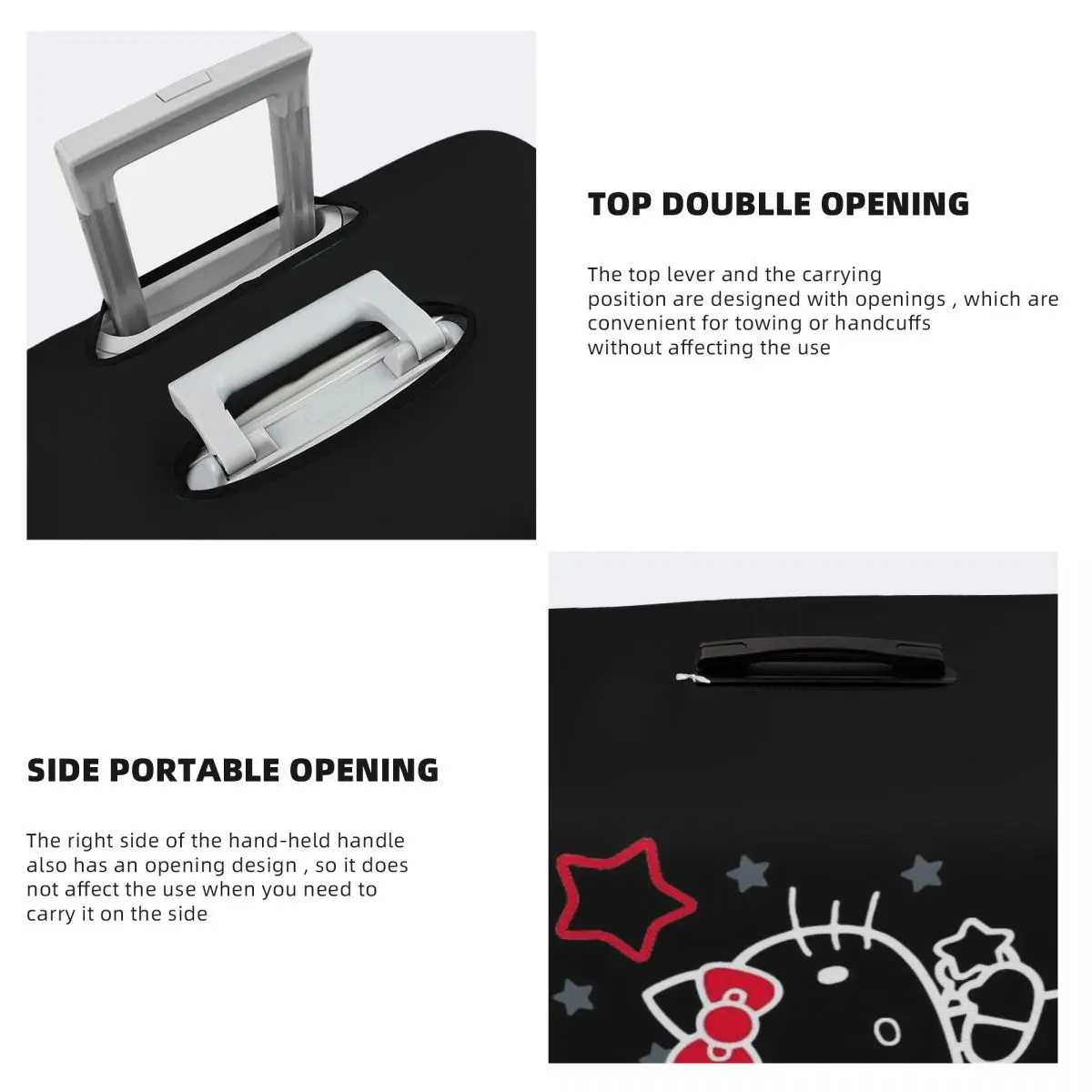 Benutzerdefinierte Hello Kitty Gepäckabdeckung Lustige Sanrio Kitty Weiße Kofferschutzabdeckungen Anzug für 18-32 Zoll