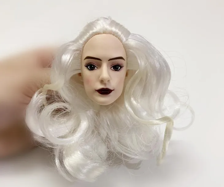 الأصلي نادر الوجه دمية رؤساء الملونة لينة الشعر دمية أجزاء الأحمر الملكة الملك أليس دمية رؤساء إكسسوارات دمي أرقام أجزاء لعبة #2