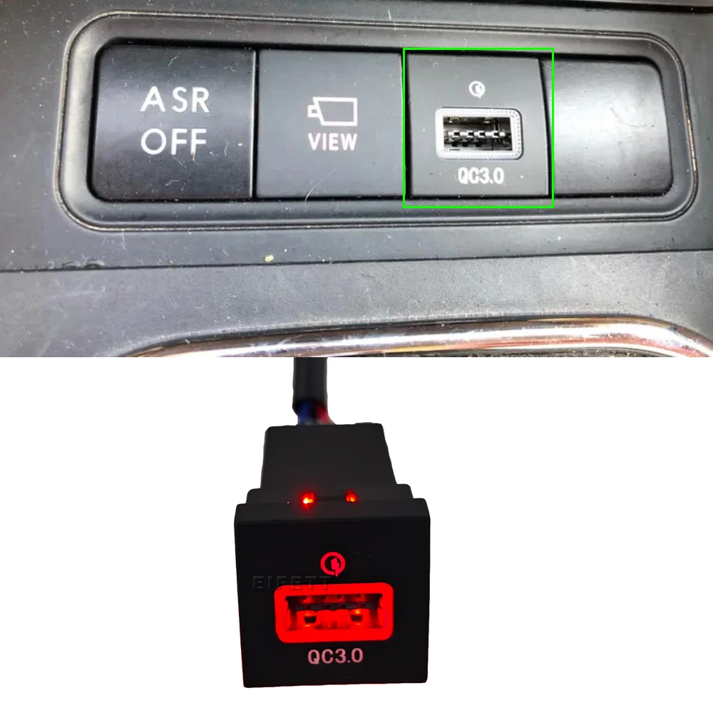 Charger Socket Fast Charge Adapter QC3.0 Power Outlet Switch For VW Golf 6 Jetta 5 MK5 Scirocco 2006 2007 2008 2009 2010 - 2012