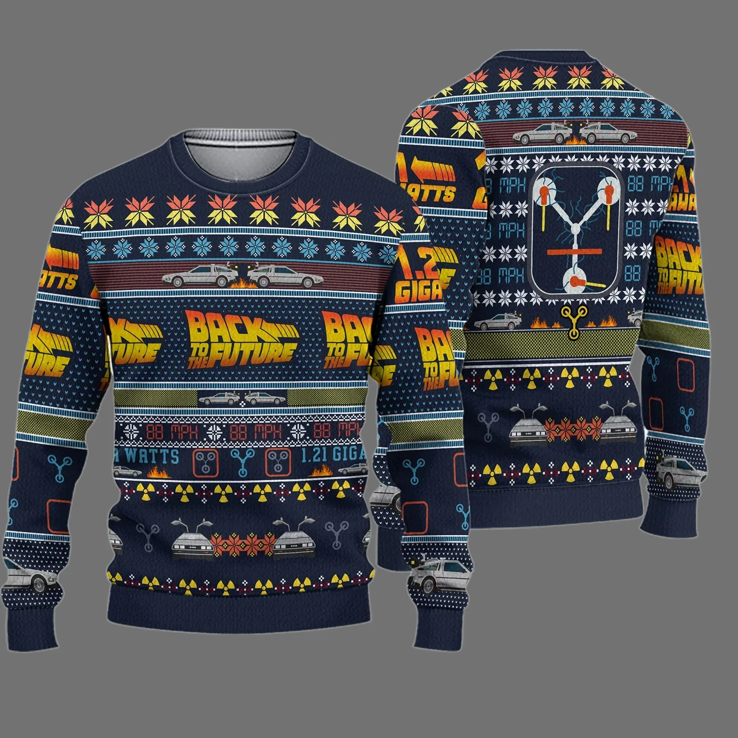 2025/26 جديد الخريف والشتاء العودة إلى المستقبل القبيح عيد الميلاد البلوزات الكرتون أنيمي الرجال والنساء البلوفرات الرياضية #5