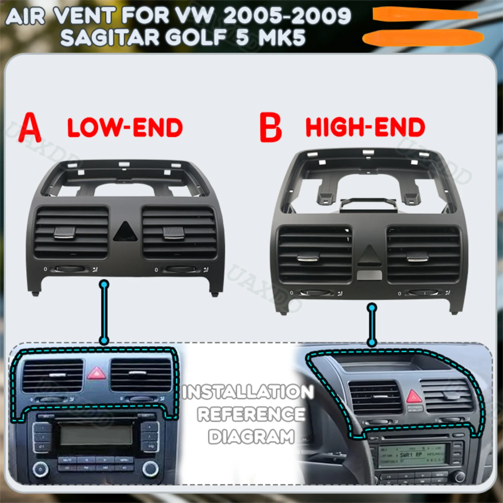 For VW 2005-2009 Sagitar Nozzle Ventilation Equipment Kit Golf 5 Mk5 Ac Air Conditioning Assembly Automotive Grille Vent Outlet