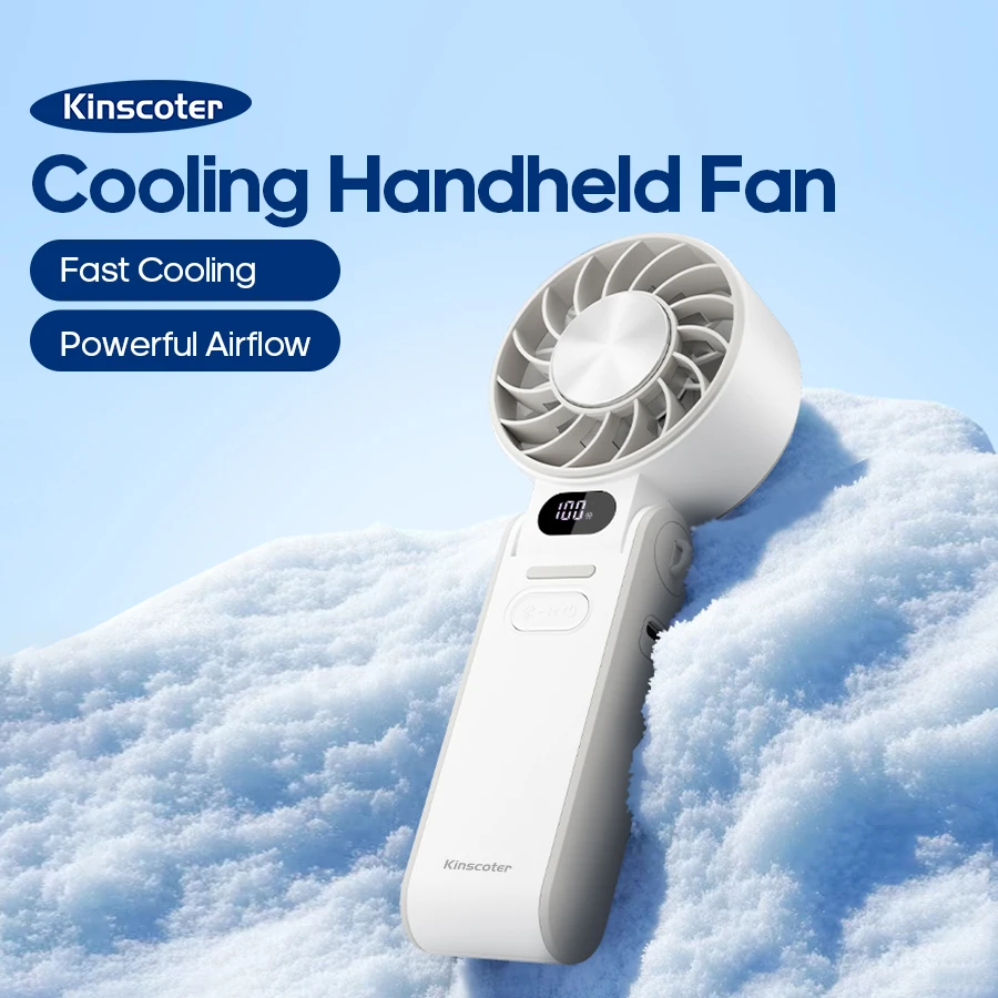 Multifunctional Handheld Cooling Fan 100 Wind Speeds Adjustable Foldable Outdoor Portable Fan 3600mAh LED Display with Lanyard