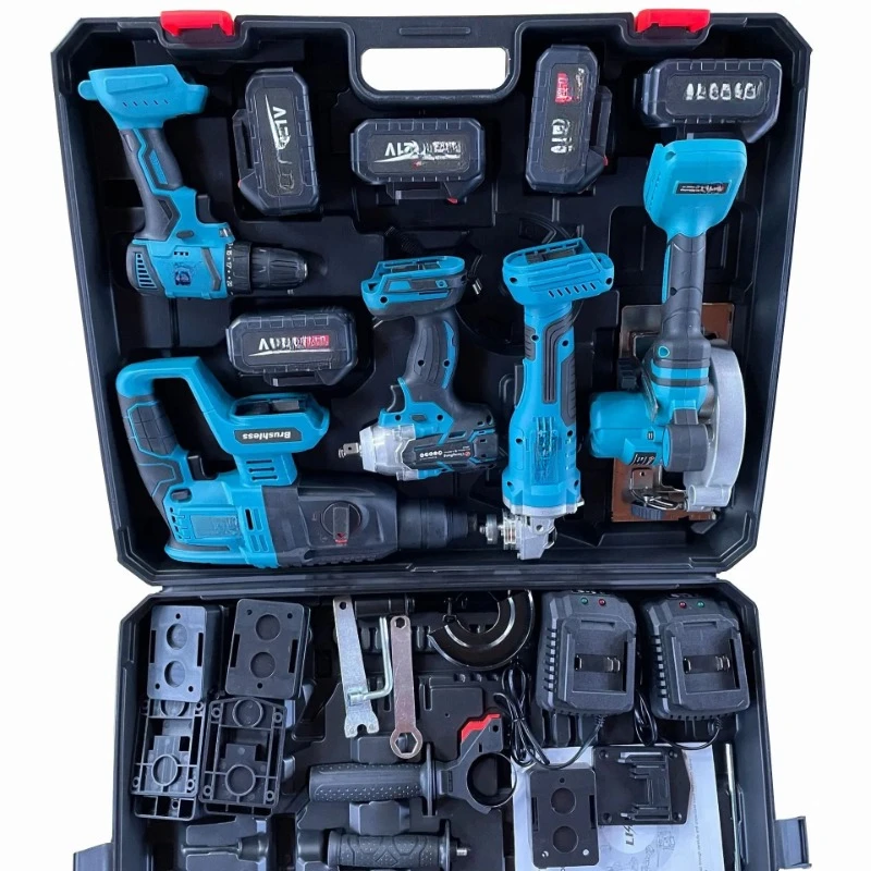 Power Tool Kits Electric Hammer Impact Drill Brushless Angle Grinder Cordless Wrench Portable Circular Saw Combination Tool Set