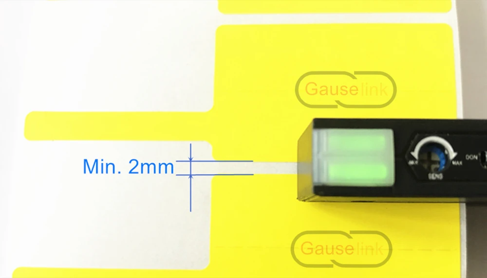 Etiketten-Lichtschrankensensor NPN PNP PUD-050NP NO NC Selbstklebender Etikettenstreifen Mengenzählererkennung Identifizieren Sie den Rückstoßring – Detail 3