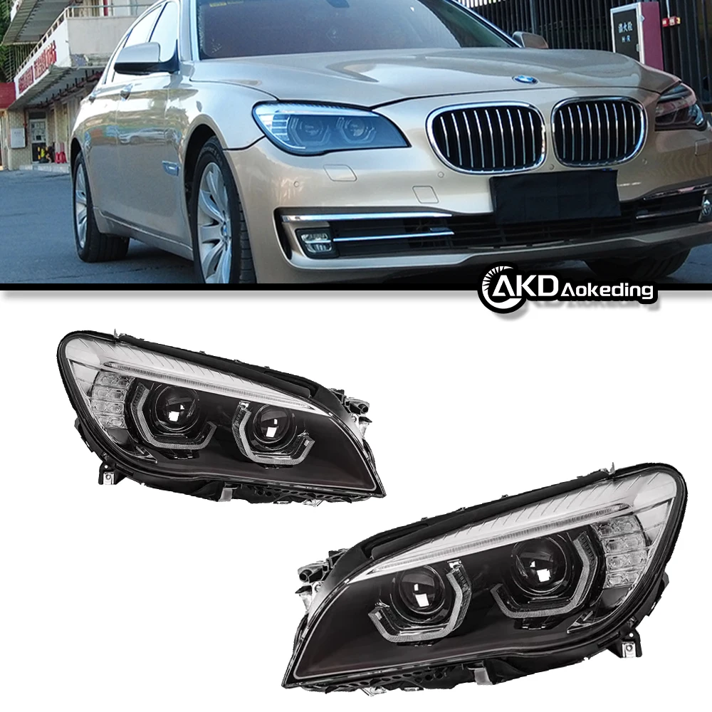 

Auto Parts For BMW F01 F02 Headlights 2009-2014 Styling LED Daytime Lights Angel Eye Dual Projector Car Accesorios Modified