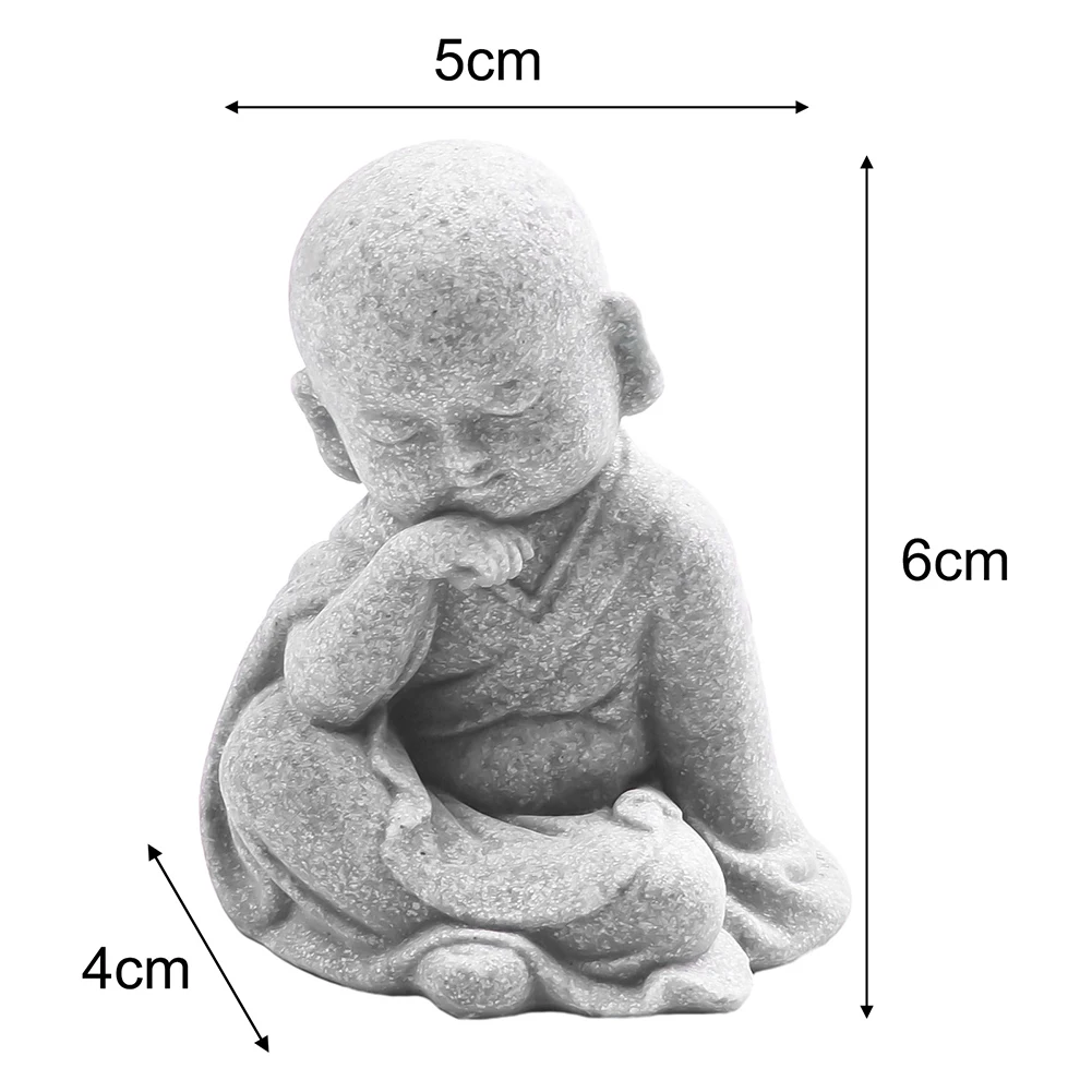 Subtle Buddhist Monk Ornament Representing Ethical Awareness for Living Room Entryway or Tranquil Nook Decoration
