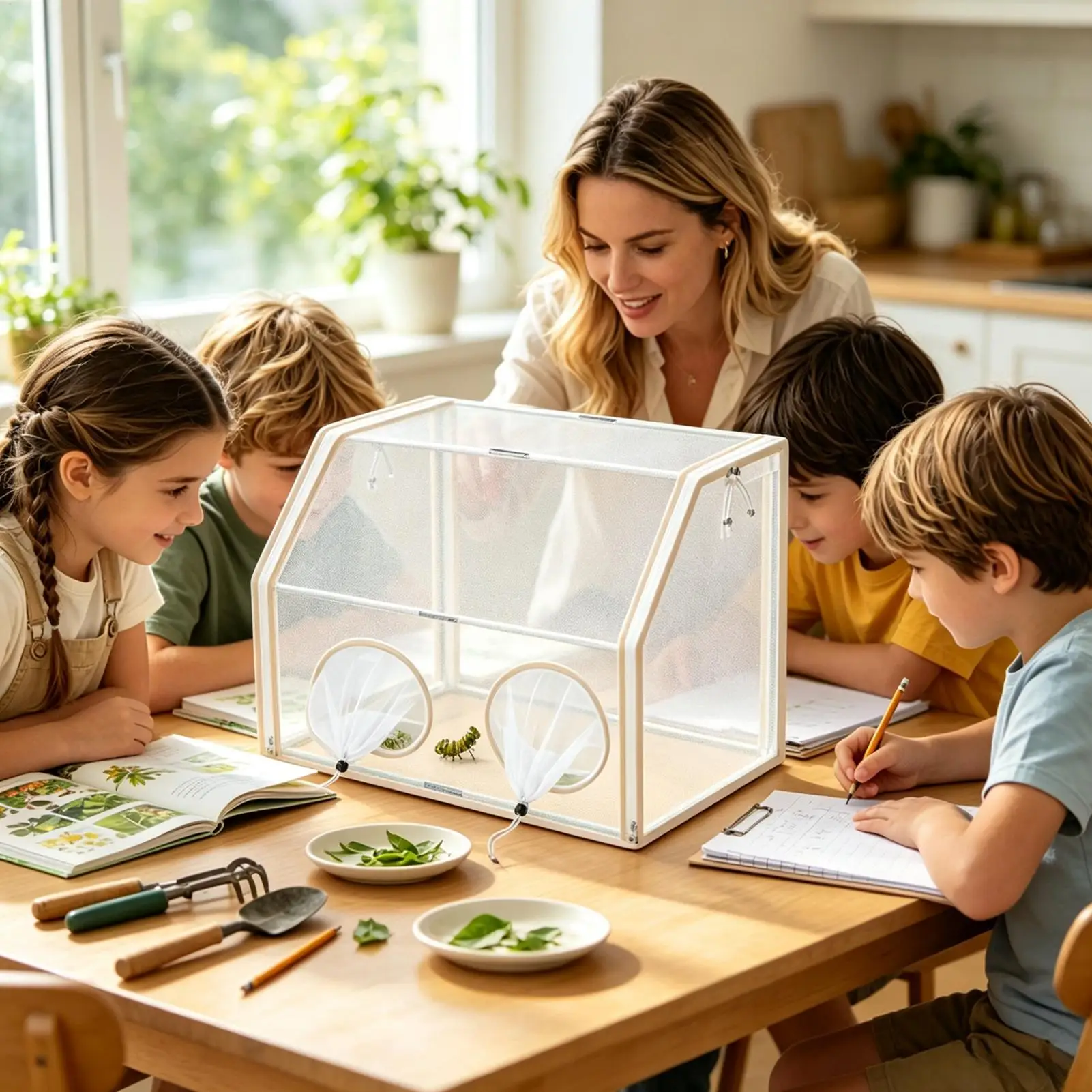Butterfly Habitat Portable Drawstrings Observation Tent Butterfly Terrarium For Kid Boy Girls Backyard Outdoor Home Indoor Yard