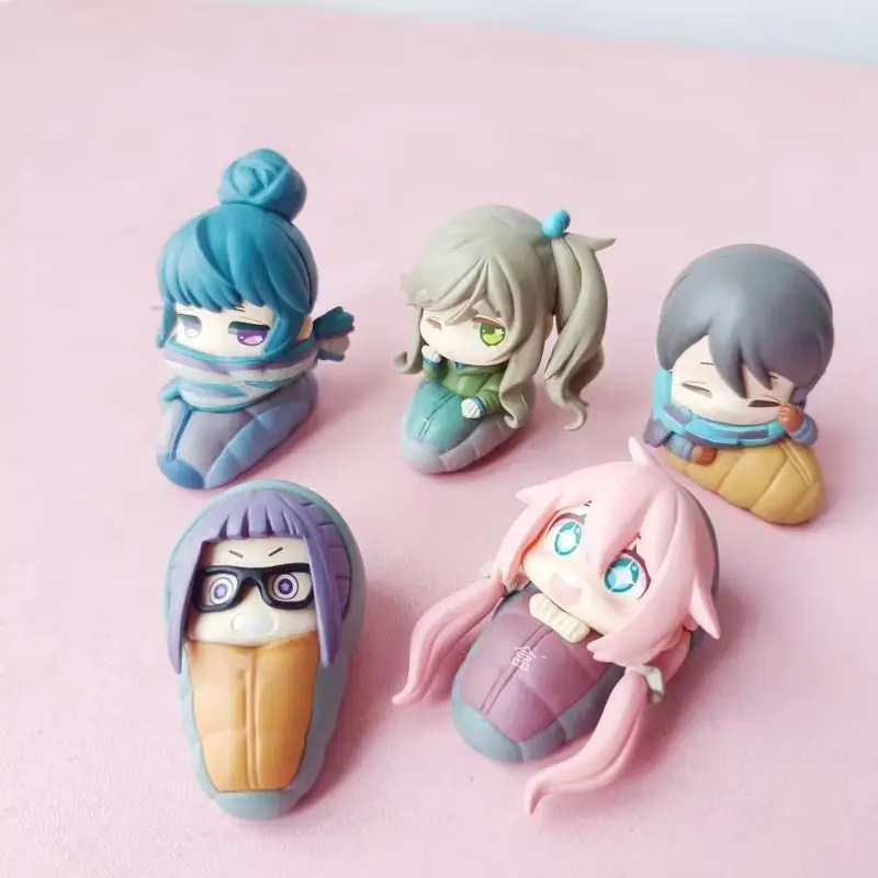 

Горячая аниме Laid-Back Camp Figure Q Version Shima Rin Ena Saitou Фигурка Camp Theme Desktop Collect Vinyl Toys Декор Подарки на день рождения