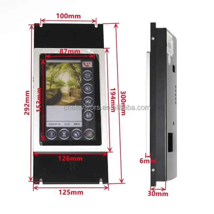 7-Inch Touch Screen Elevator Cabin Display with Floor Selection for Elevator Parts