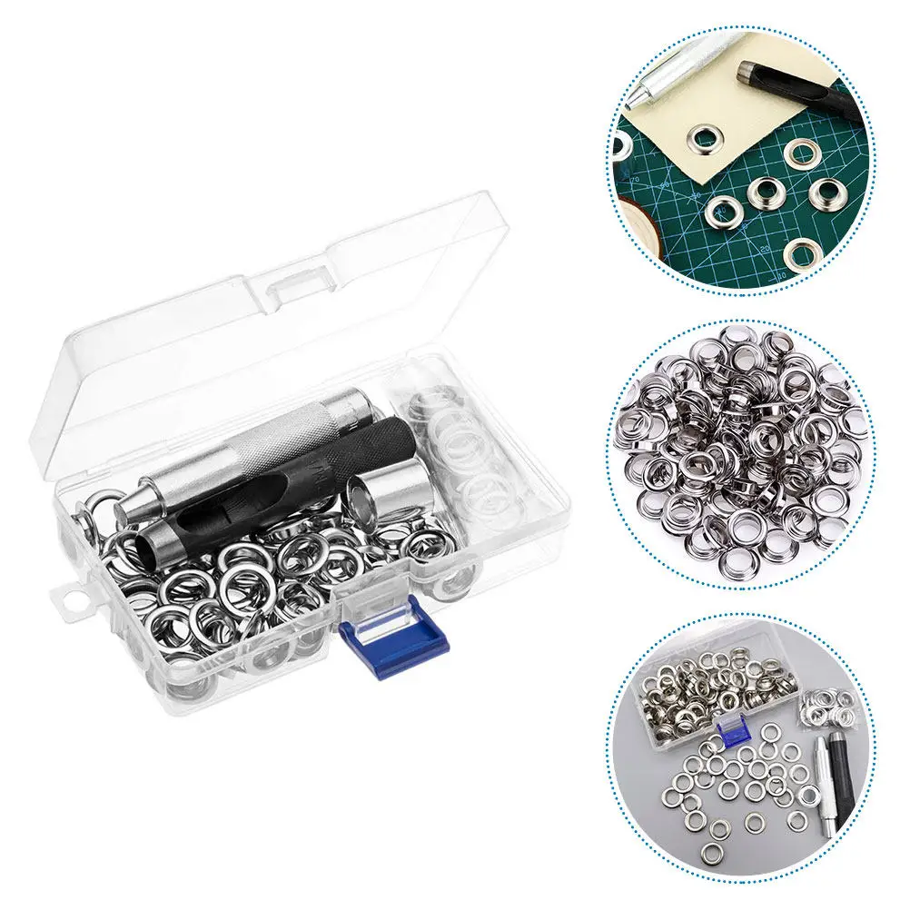 

1Set Grommet Fastening Kit Heavy Duty Alloy Grommet Installation Kit Tarp Repair Canvas Hole Punch Tool Heavy Duty Grommets