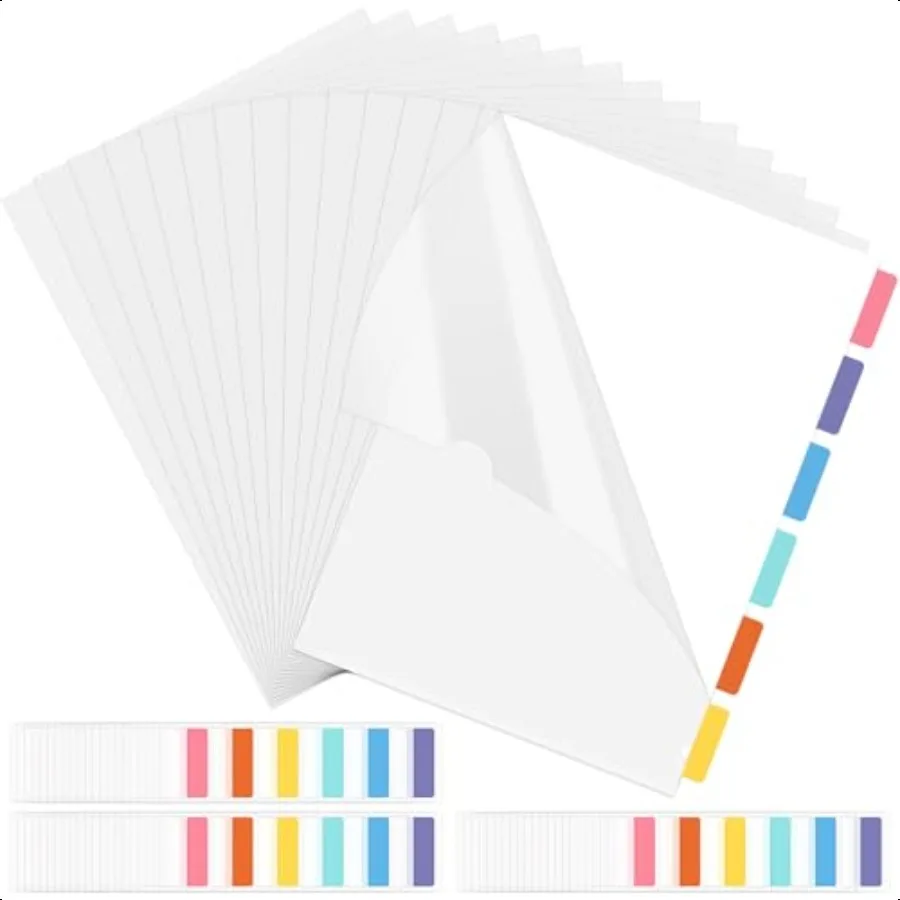 

100 Pack Plastic Clear Documents Folders File Folders 12.2 x 8.6 US Letter Size A4 L Type Paper Sleeves Safe Project Pocket wit