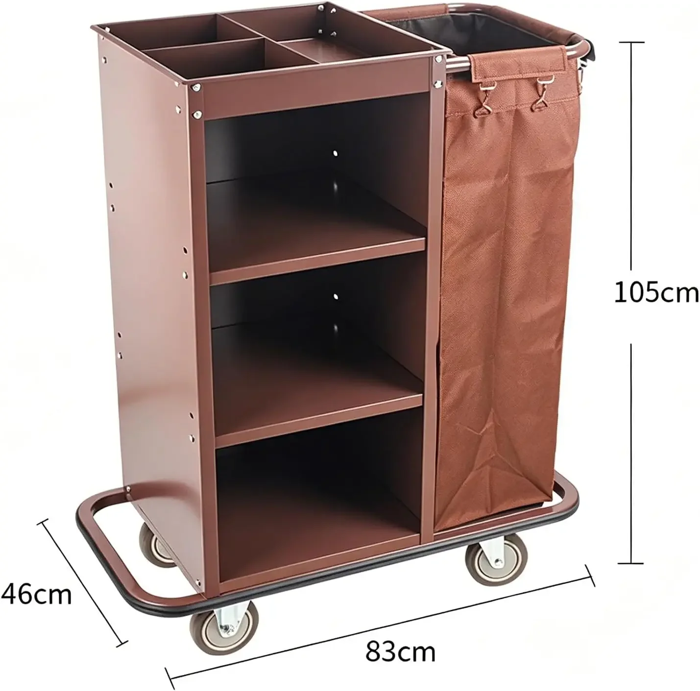 Hotel Housekeeping Trolley Three Tier Rolling Cart Cleaning Linen Storage Car Hotel Spa Guestroom Utility Organizer Service Cart