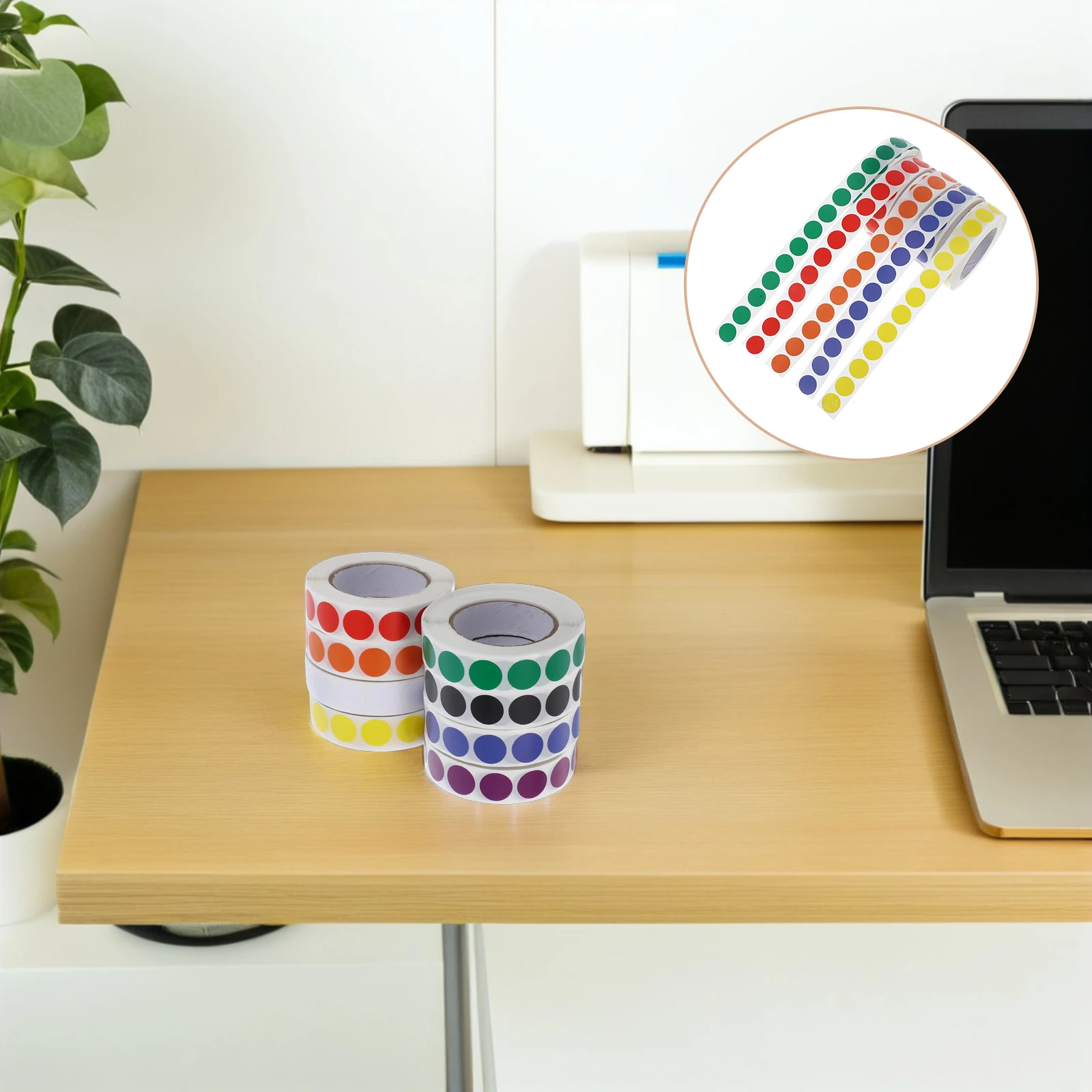 

Round Color Coding Labels Stickers Roll Adhesive Dot Circle Stickers Bright For Inventory Organization File