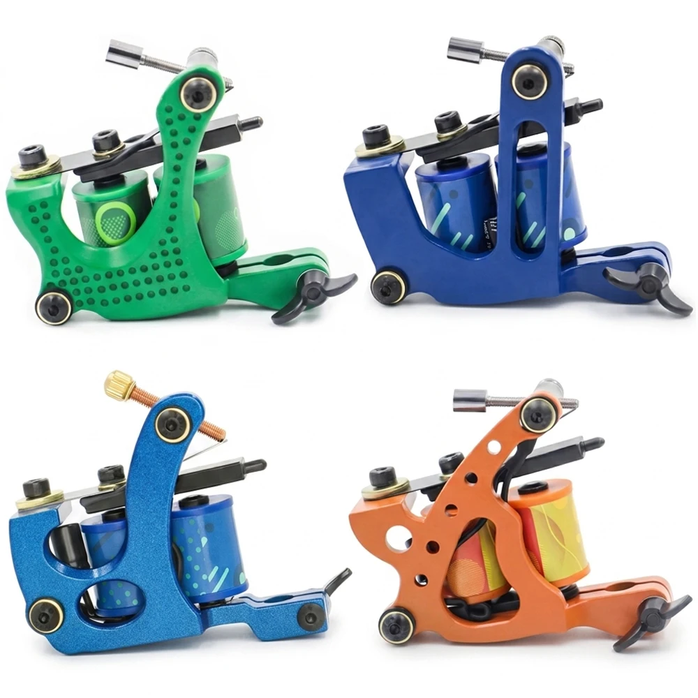 Coil Tattoo Machine Professional 10 Wraps Coils Tattoo Gun Machine for Shader Liner Tattoo Needles Accessories