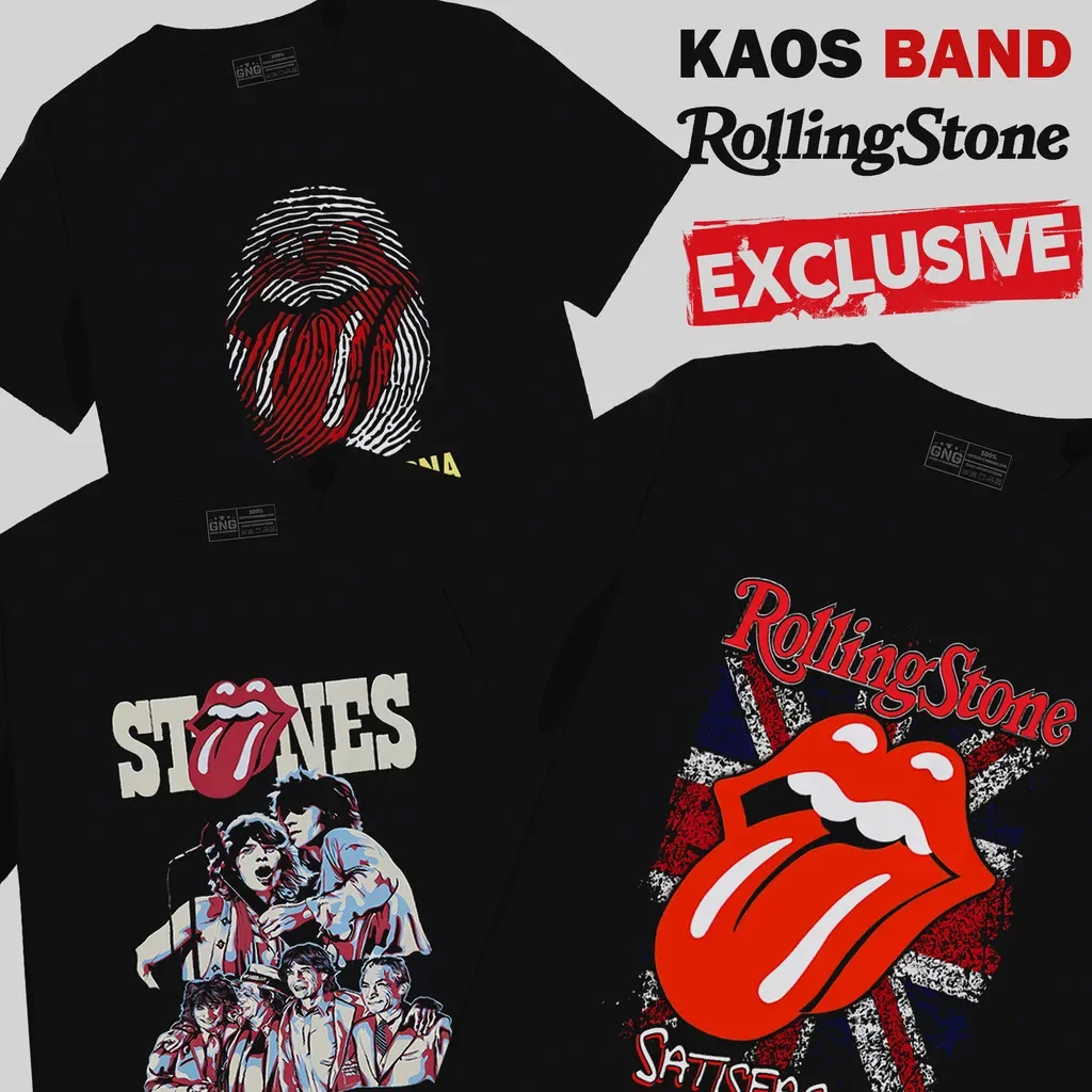 

T-Shirt Band Rolling Stones D Short Sleeve Women's Rock Men's Tongue Music Comb 24S Mick Jagger Street Rock Cotton Top