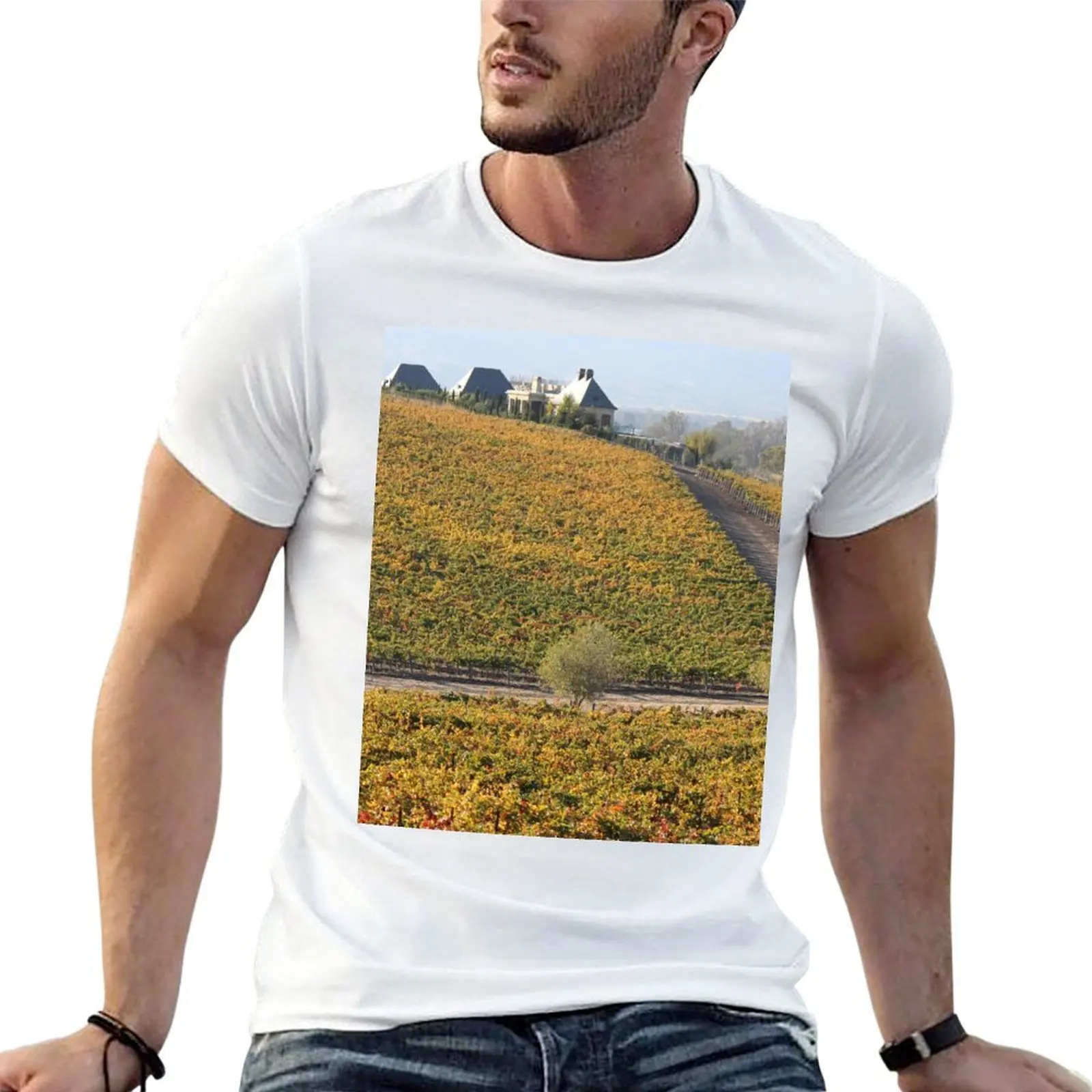 Camiseta con estampado de viñedos en el condado de Sonoma, camisetas para hombre, camisetas divertidas lisas para hombre, camiseta de humor oscuro