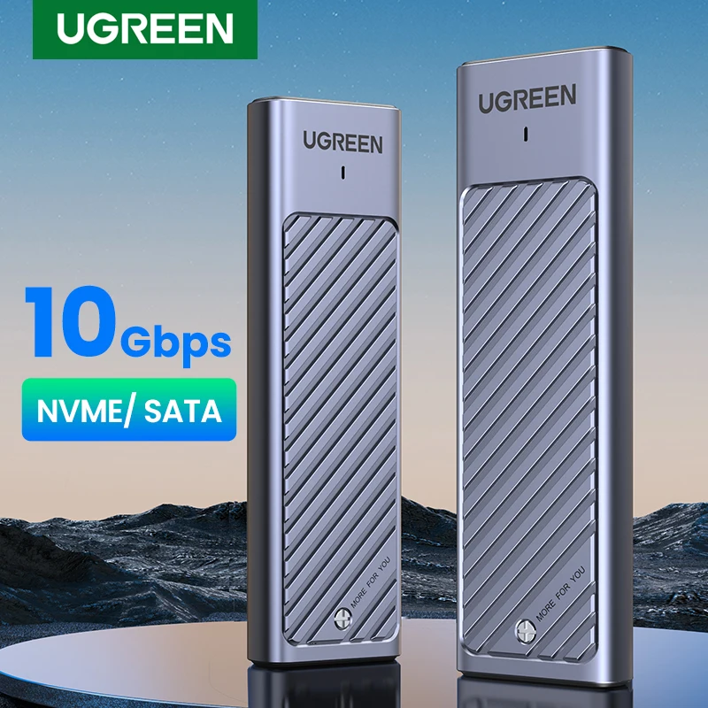 UGREEN M2 SSD Case M.2 NVMe SATA SSD Enclosure Adapter 10Gbps USB 3.2 Gen2 USB C External Enclosure Supports M and B&M Keys