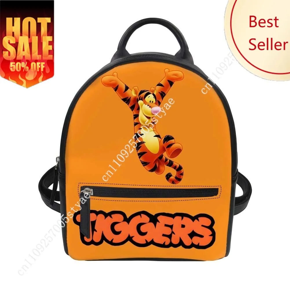 

Tigger Backpack Disney Cartoon Decorate Leather Bags Design Your Photo Logo Text Party Holiday Custom Gifts