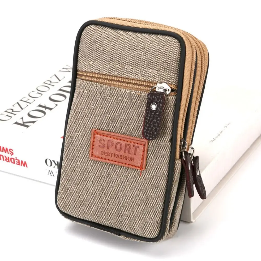 Sacs pour téléphone portable Double couche, en Nylon, Style Vertical, ceinture, sac de taille, Style Horizontal, bouton-pression, porte-monnaie pour téléphone portable