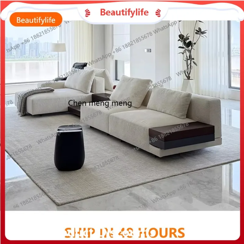H  Minimalist back-to-back double-sided high-end seating, cotton and linen horizontal hall island module combination, sofa