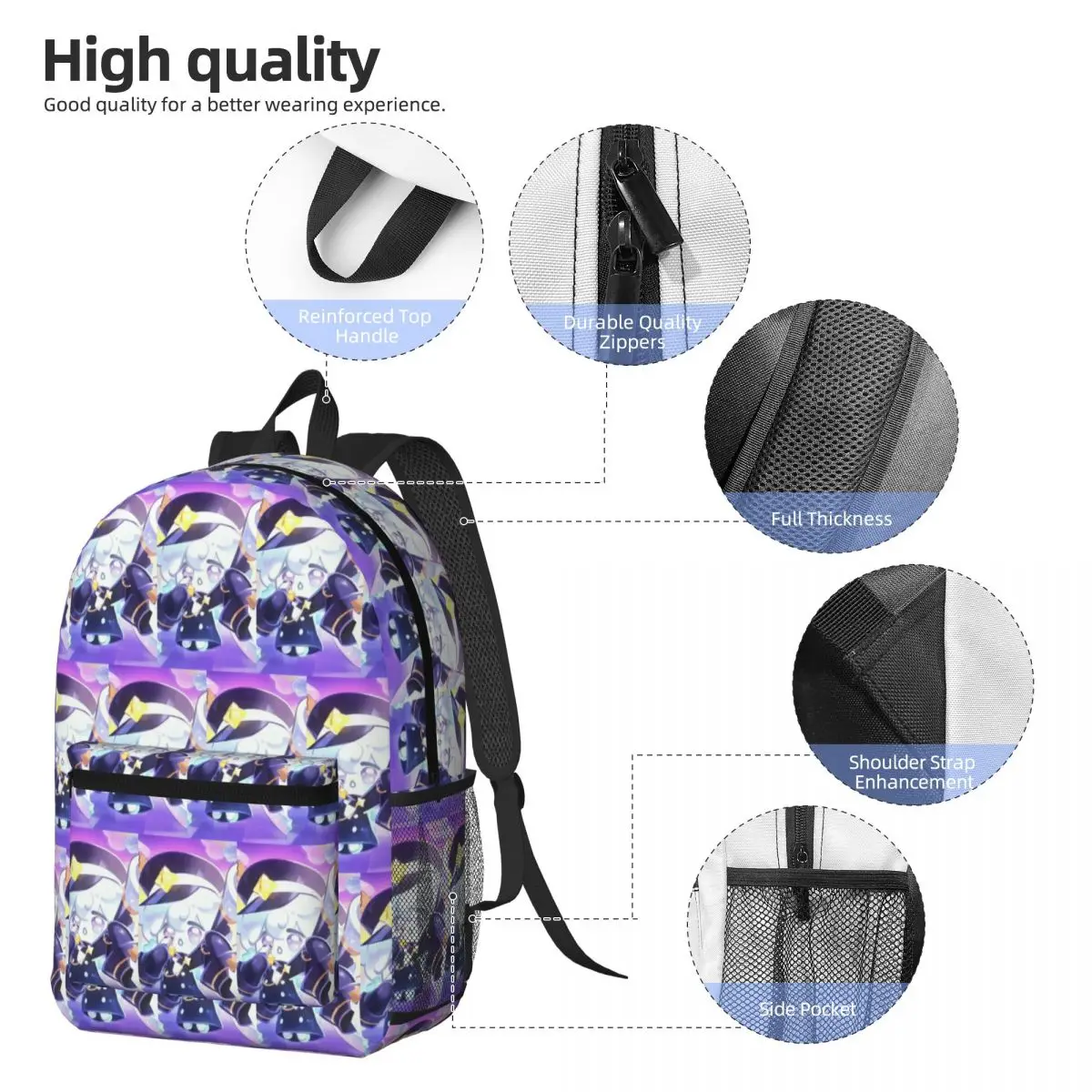 Milky Way Cookie Run Kingdom Game Backpack Student BookBag Kids School Bag Laptop Shoulder Bags for Men Women