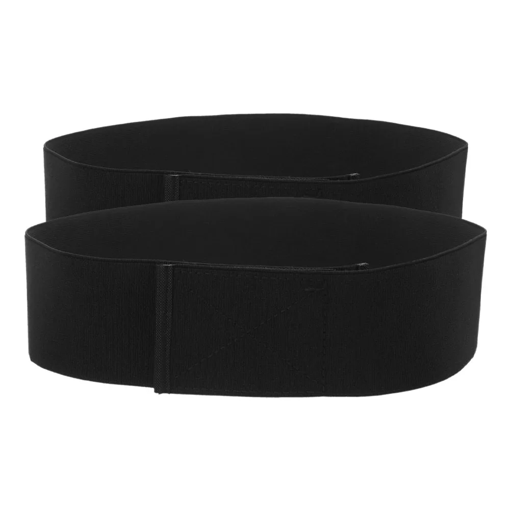 

2pcs Elastic Adjustable Stretchy Bands for Women Black Belts Bow Durable Fashion Accessories Versatile Dress Belts