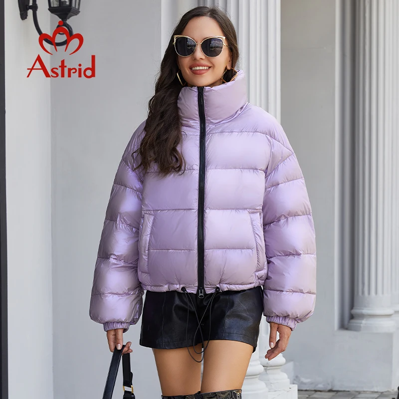 Astrid Women Jacket Winter 2022 Oversized  Women’s Parka Short Thick Padded Coat Fashion Contrast Bright Female Clothing Trends