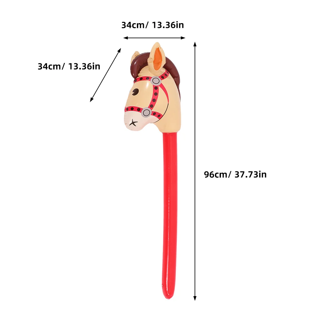 6 Pcs Inflatable Horse Stick Toy Kids Playroom Decorations Party Favors Plastic Horse Head Stick Sports Birthday Decorations