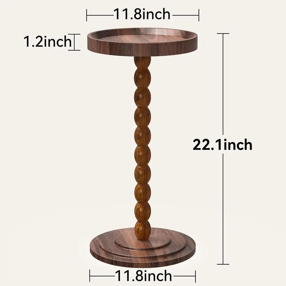 Compact Martini Cocktail Table with Edge for Space-Saving Living & Bedroom Use