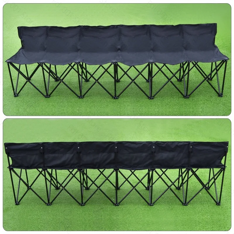 Football field multi-person folding chair Oxford cloth steel pipe rehearsal waiting chair backrest camping outdoor beach chair