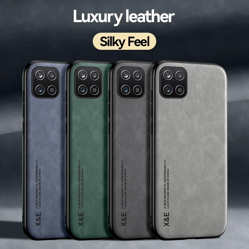 KEYSION Luxury Leather Case for Samsung A22S 5G A12 A50 A70 A30S A21S Silicone Shockproof Phone Back Cover for Galaxy M33 5G M32