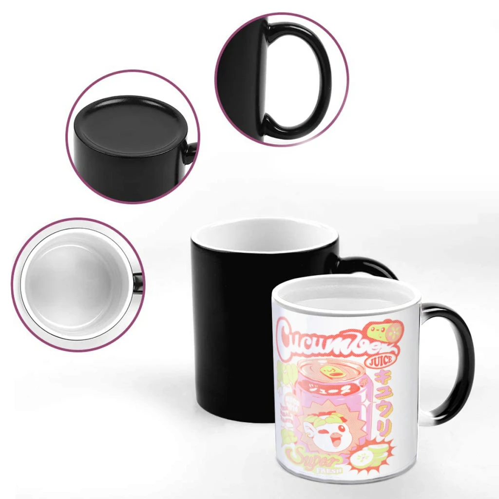 

Cucumber JuiceCoffee Mugs And Mug Creative Color Change Tea Cup Ceramic Milk Cups Novelty Gifts