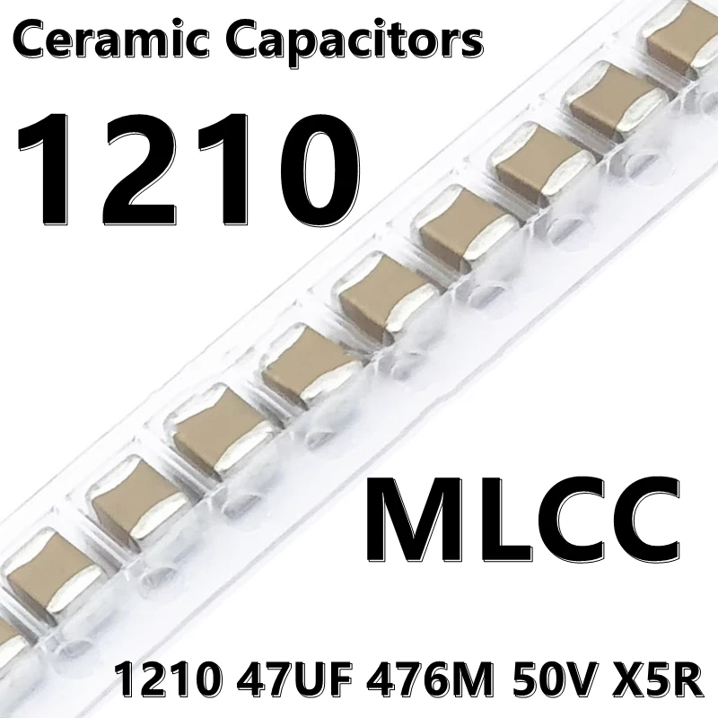 (5pcs) 1210 47UF 50V 476M X5R 3225 MLCC SMD Ceramic Capacitors