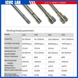 FJ200-SH FJ300-SH 작업 헤드, 고속 실험실 교반기 믹서, 화장품 균질화 기계, FJ200, 12G, 18G, 28G, 36G