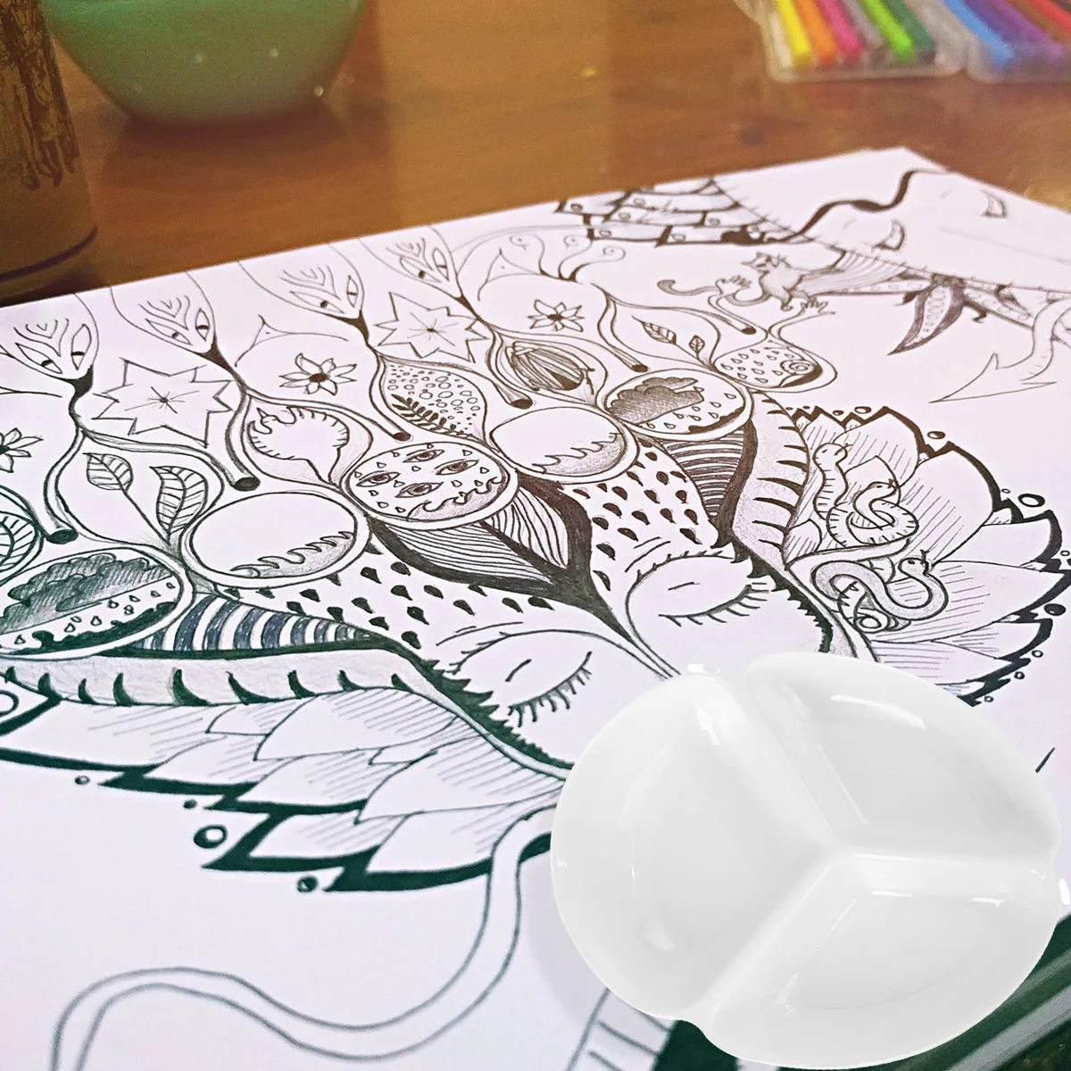 

3Pcs Lightweight Plastic Paint Durable Color Mixer Trays for Artists Students Kids Watercolor Palette