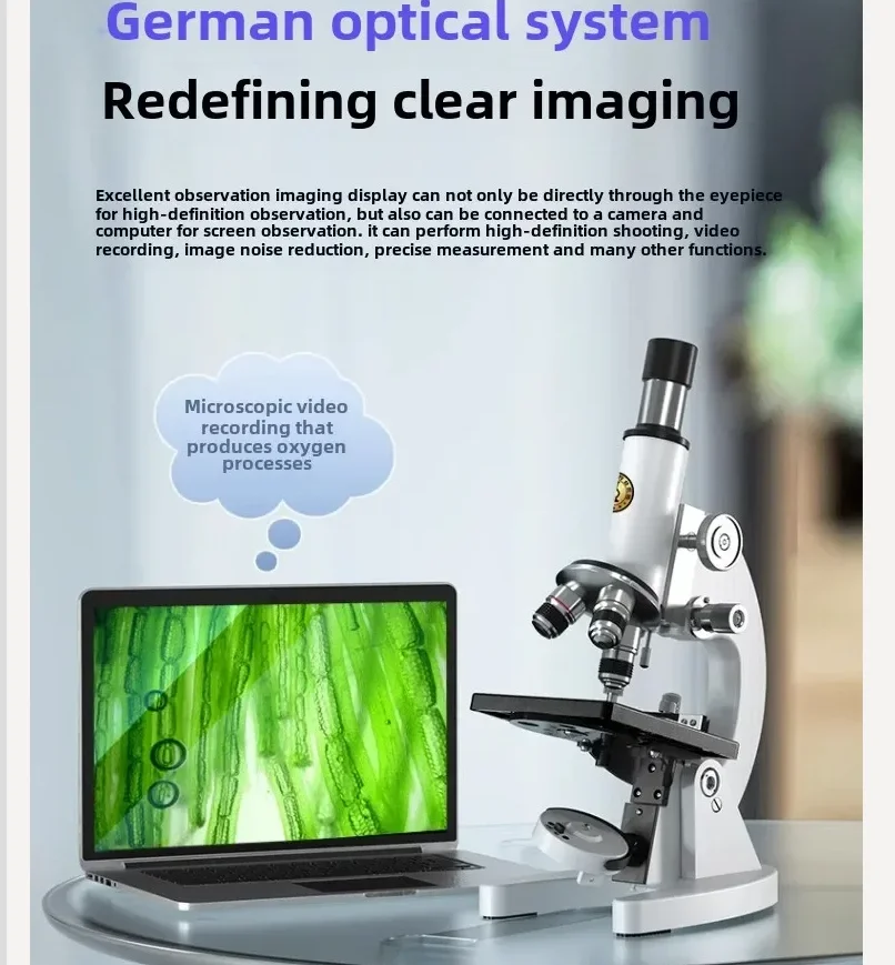 Kids Microscope Gift Set, Professional Level with High Clarity, Suitable for Exploring the Fascinating World of Biology QCD