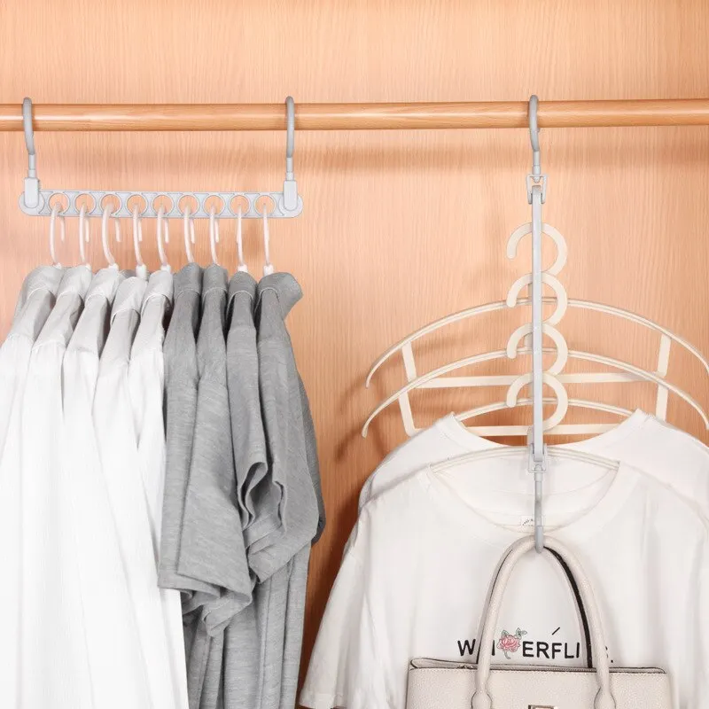 1 pz Nine Hole Magic Hanger creativo Multi Functional Hanger Household Internet popolare Magic Storage artefatto