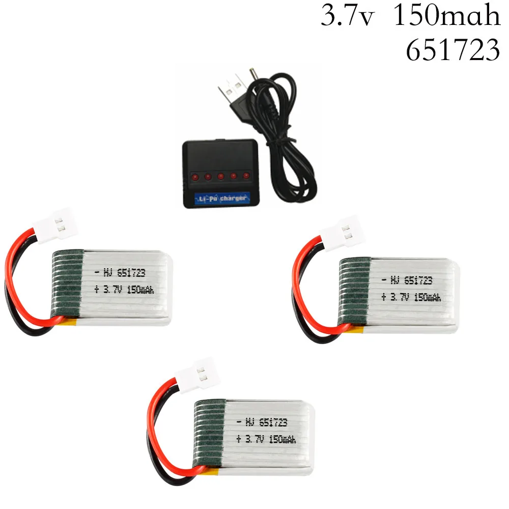 3.7v 150mah 30C battery For H2 H8 H48 U207 With (5 in 1) Charger RC Quadcopter Spare parts 3.7v LIPO Battery for H8 3.7 V 150mAh