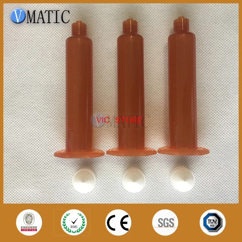 Free Shipping Quality 30ml US Style Dispenser Pneumatic Syringe 30cc Amber UV Dispensing Syringes With Piston