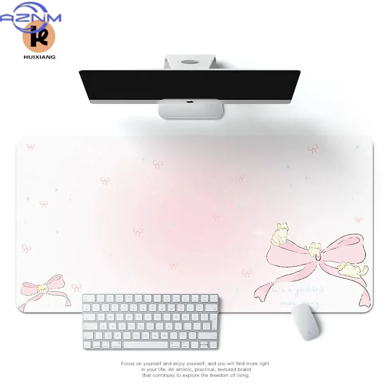Simple Korean Bow  Mousepad Office Desk Mat Mouse Pad Computer Speed Type Carpet Mat Player Laptop Keyboard Cartoon