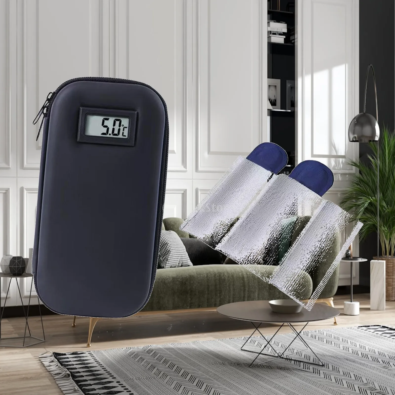 Insulin Cooler Travel Case Refrigerated Insulin Organizer Temperature Display