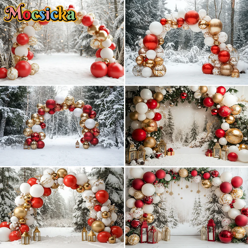 

Arch Adorned With Christmas Decorations Photography Backdrop Child Family Birthday Cake Smash Photocall Studio Backgrounds