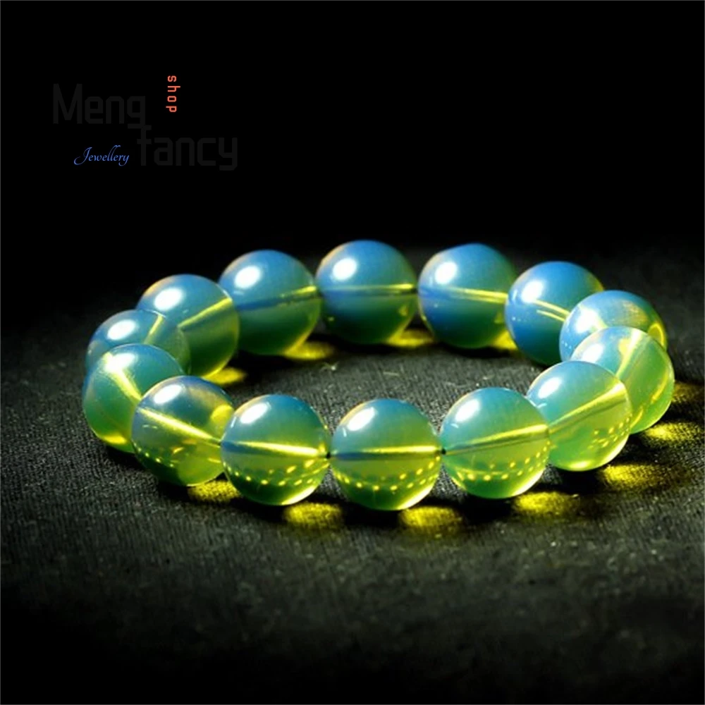 سوار بحلقة واحدة من العنبر الأزرق الدومينيكان، سوار من خرز الصلاة من العنبر وشمع العسل، أنماط رائعة وأنيقة للرجال والنساء