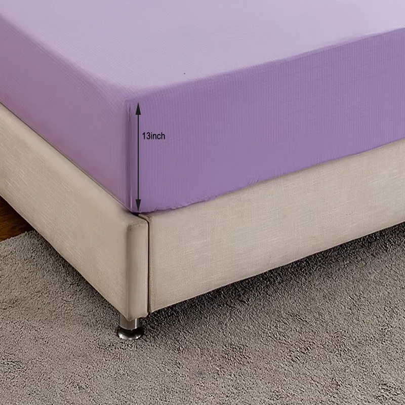 EARTHING King Size Fitted Sheet Purple Cotton Silver Antimicrobial Healthy Bedding Set 78x80inches- No Pillow Case Included