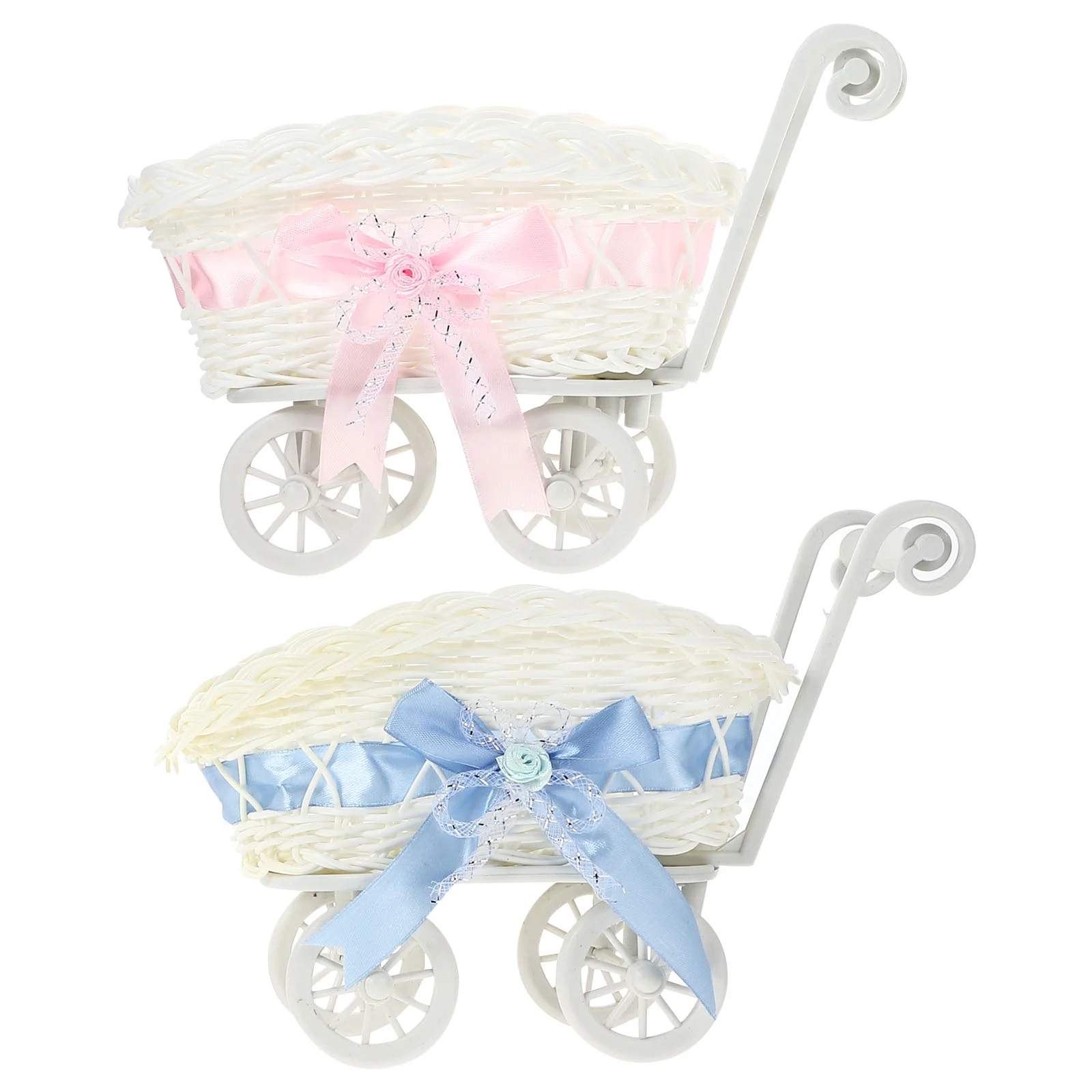 2 ชิ้นตะกร้าสําหรับของขวัญปาร์ตี้ทอตะกร้า Candy Baby Shower ตกแต่งงานแต่งงาน