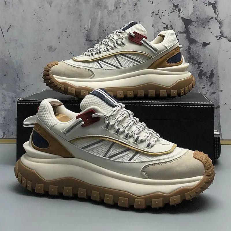 

2025 Men's Fall Winter Trendy Chunky Sole Casual Shoes Retro Multifunctional Wear-Resistant High-End Sneakers